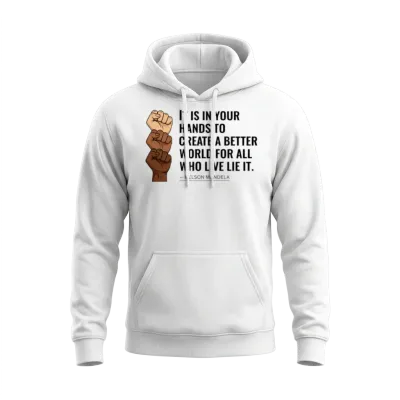 Create a Better World Unity Design Unisex Hoodie - White