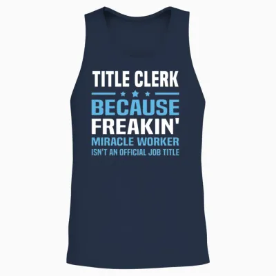 Title Clerk Unisex Tank Top - Navy