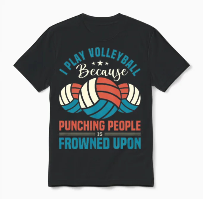 Funny Volleyball Quote Unisex T-Shirt in Black