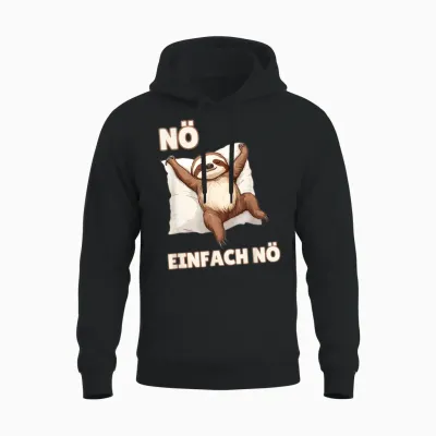 Sloth "einfach Nö" Funny Sayings for Girls and Boys T-Shirt, Black Unisex Hoodie - Black