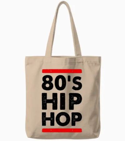 80 S Hip Hop Tote Bags - Natural