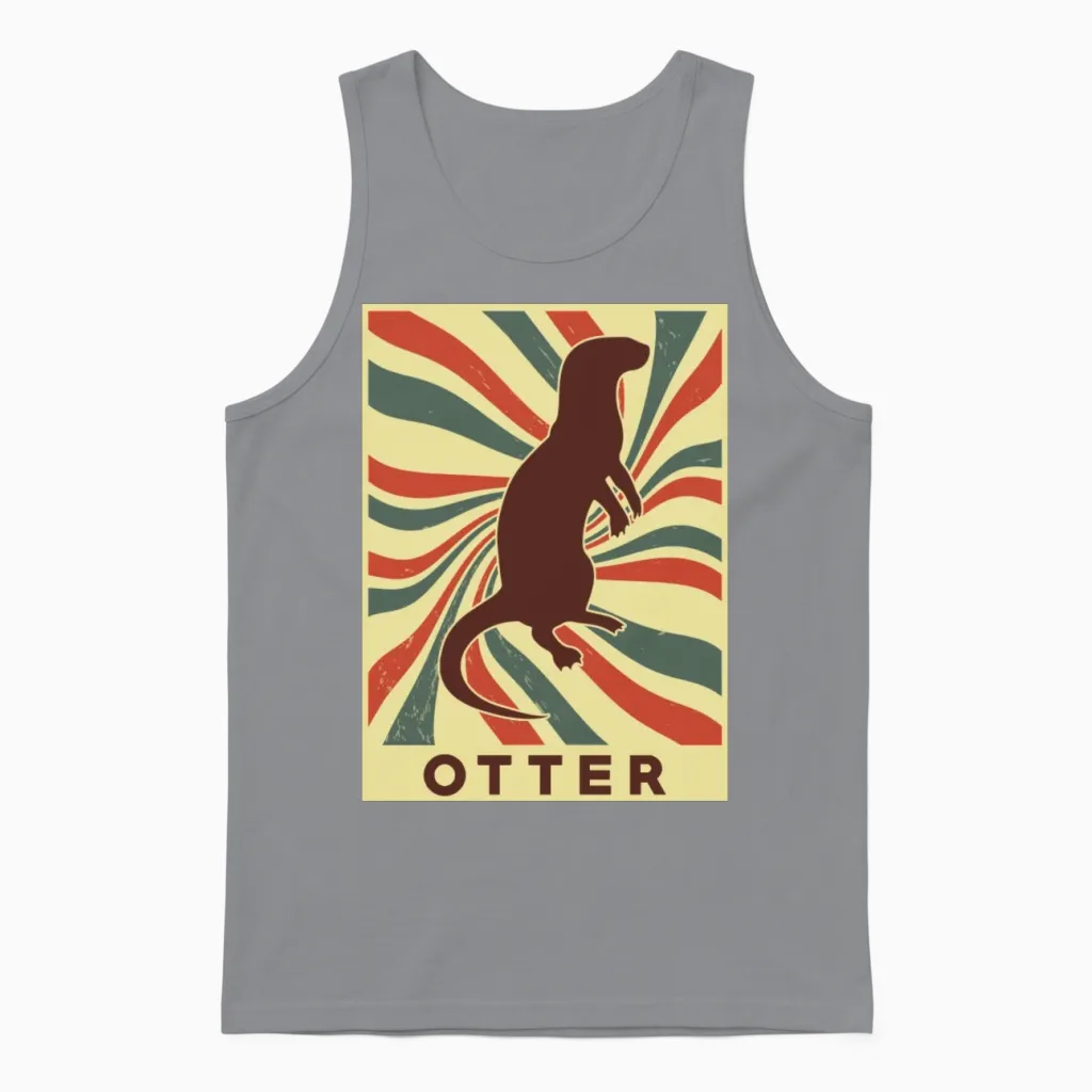 Otter Retro Vintage Unisex Tank Top - Sport Grey