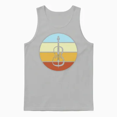 Violin Retro Unisex Tank Top - Ash