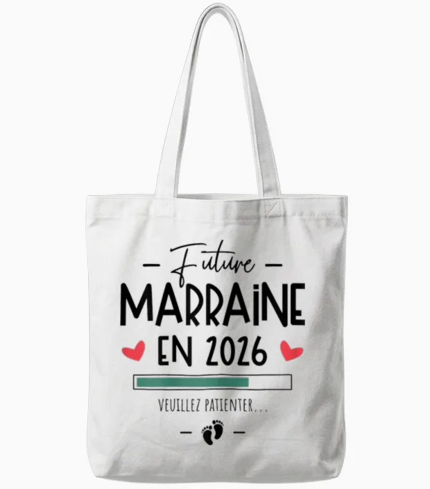 Future Godmother in 2026 - Announcement Pregnancy First Tote Bags in White