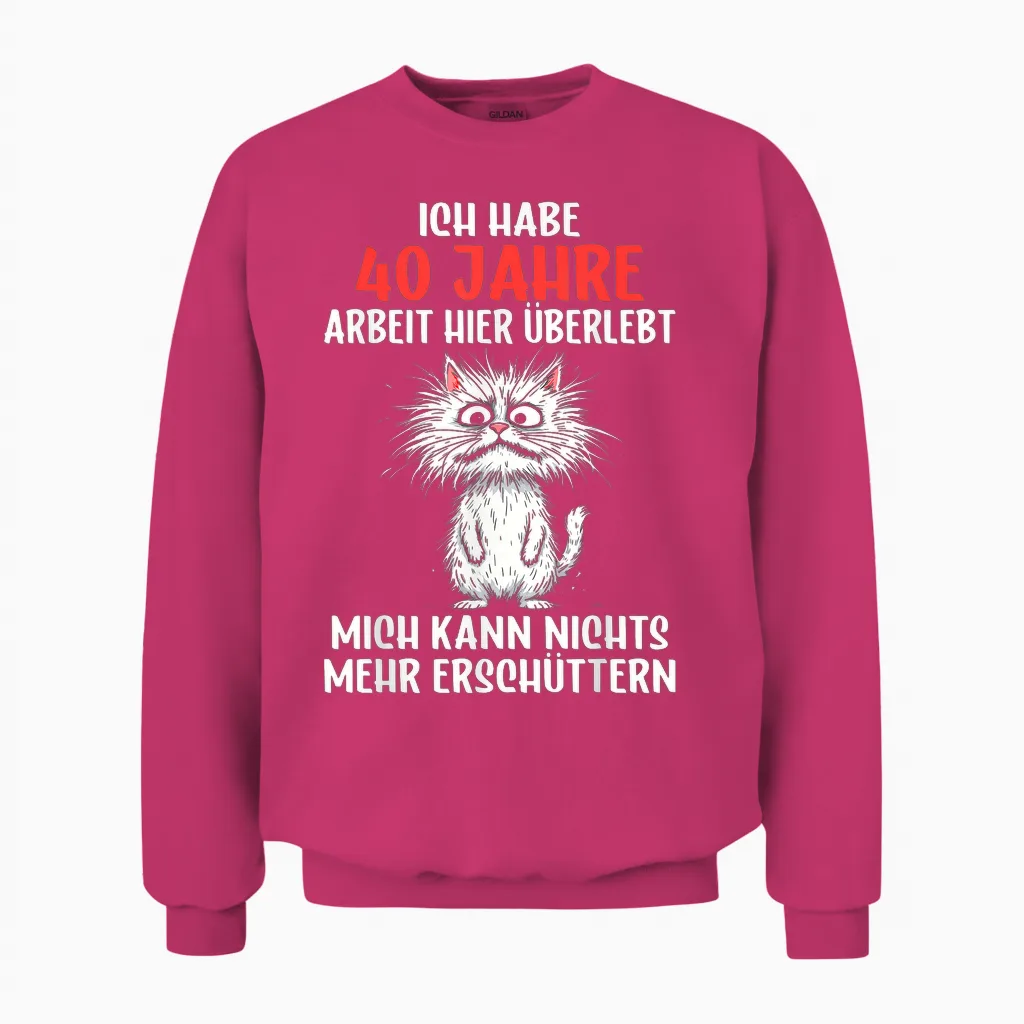 40 Jähriges Dienstjubiläum Firmenjubiläum 40 Jubiläum Arbeit Unisex Sweatshirt in Heliconia