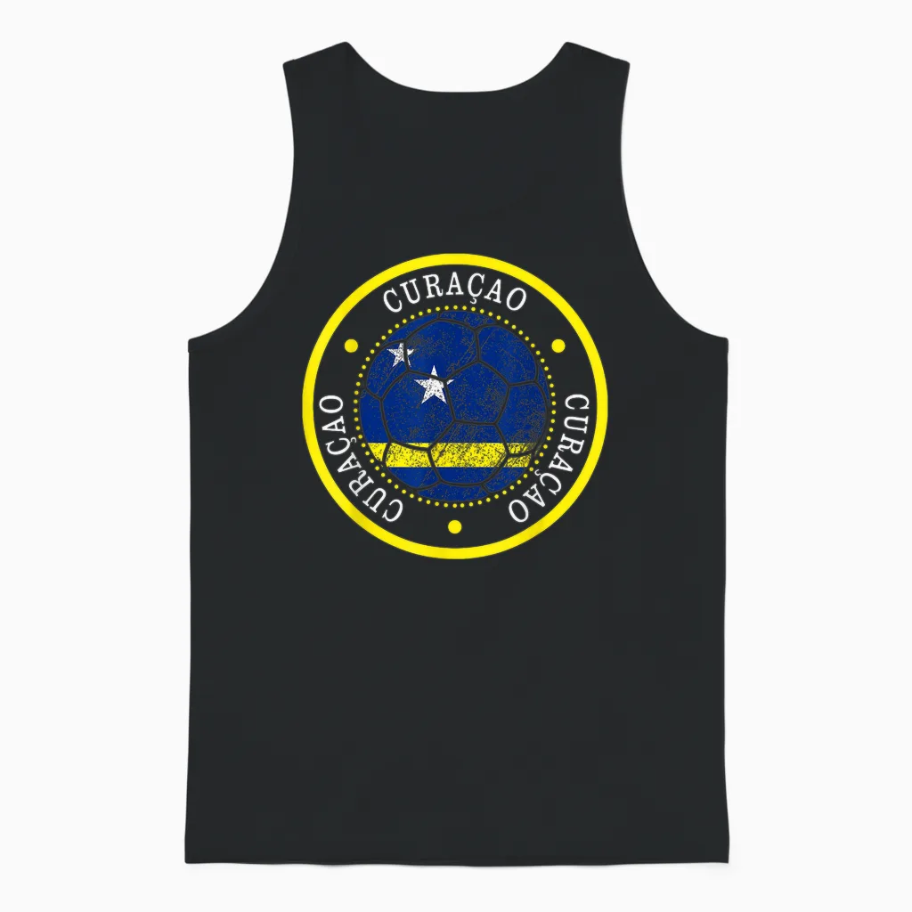 Curacao Fußball, Curacao, Flagge Von Curacao, Curacao-Flagge. Unisex Tank Top in Black