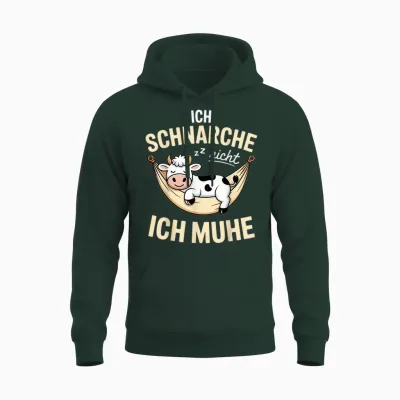 Ich Schnarche Nicht Ich Muhe Kuh Schlafshirt Damen Herren Unisex Hoodie - Forest