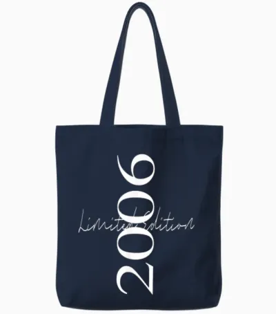 Limited Edition 2006 Anniversary 2006 Born 2006 Vintage Tote Bags - Navy