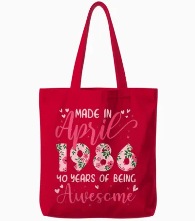 Avril 1986 Cool Cadeau Anniversaire 40 Ans Pour Femmes Tote Bags - Red