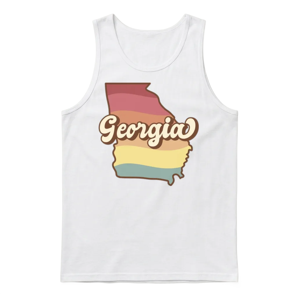 Georgia Retro Unisex Tank Top - White
