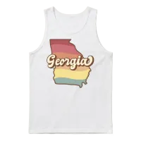Georgia Retro Unisex Tank Top - White – 1