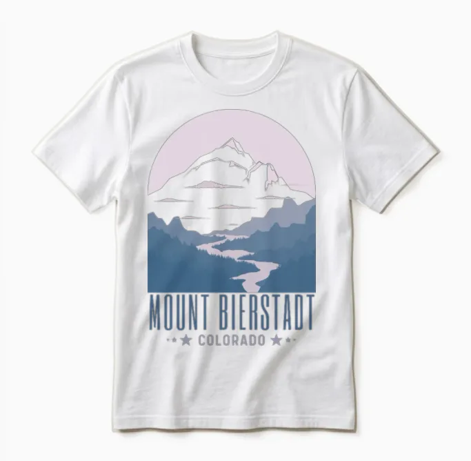 Mount Bierstadt Colorado Unisex T-Shirt in White