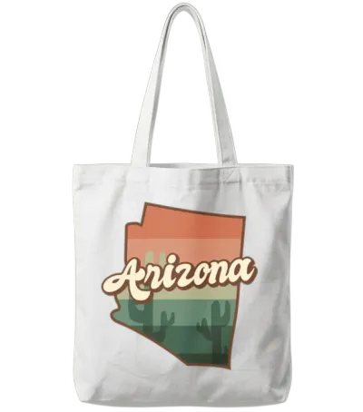 Arizona Retro Tote Bags - White