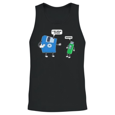 Computer Engineering Father & Son Floppy Disk Gift Unisex Tank Top - Black