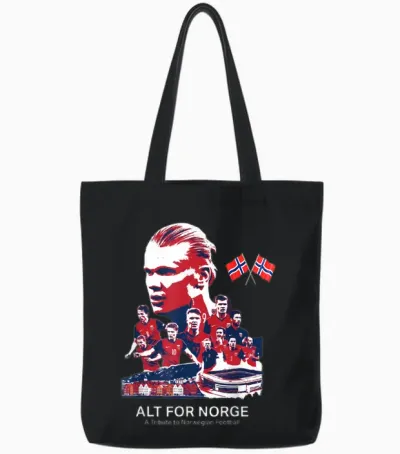 Norwegen Flagge Vintage Stil Nordic Rot Weiß Blau Symbol Tote Bags - Black