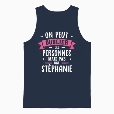 Woman Humor Personalized Gift Bff First Name Stephanie Unisex Tank Top - Navy