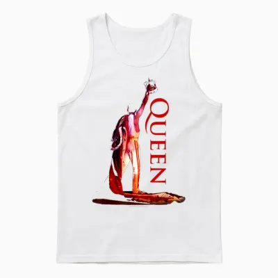 Queen Official Crown Colour T-Shirt, Black Unisex Tank Top - White