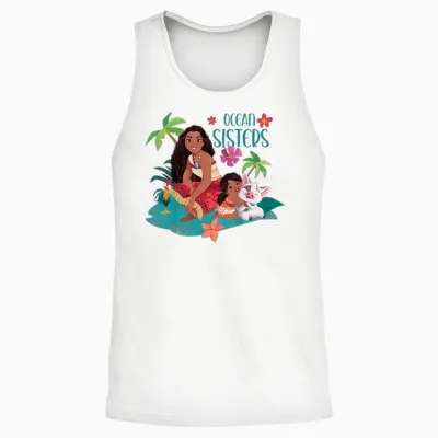 Kids Moana and Simea Ocean Sisters T-Shirt, White Unisex Tank Top - White