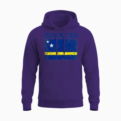 Curacao Flagge Herren Damen Sport Unterstützung Curacao Unisex Hoodie - Purple