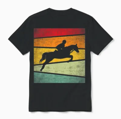 Horse Retro Unisex T-Shirt - Black