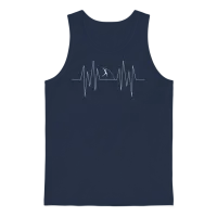 Pole Vault Heartbeat Unisex Tank Top - Navy – 1