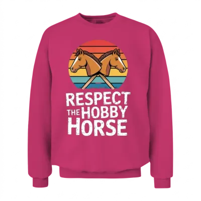 Respect the Hobby Horse Unisex Sweatshirt - Heliconia