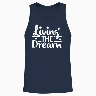 Funny Living the Dream Unisex Tank Top - Navy