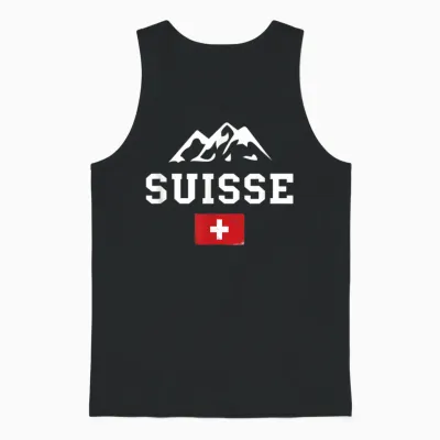 Swiss Flag Switzerland Mountains Pride Switzerland Roots Proud T-Shirt, Black Unisex Tank Top - Black