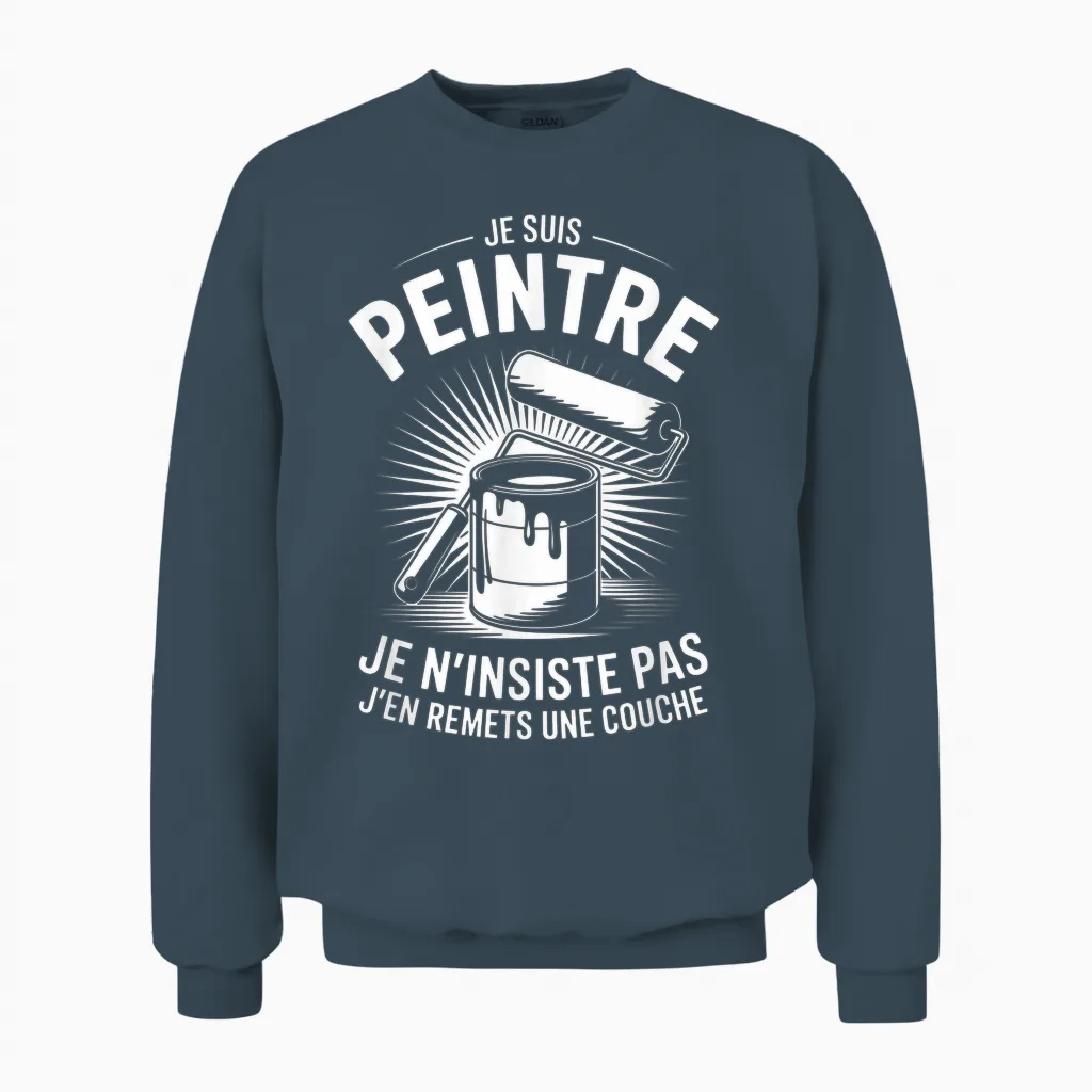 Man Humour Painter | Original Gift Idea for Artisan Unisex Sweatshirt in Dark Heather