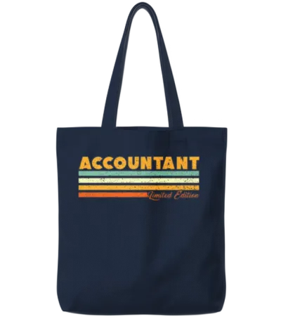 Accountant Retro Gift Tote Bags - Navy