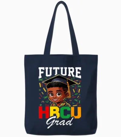 Future Hbcu Grad Black Boy Hbcu Toddler Kids Graduation Tote Bags - Navy