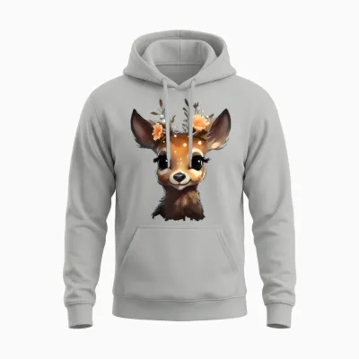 Deer Deer T-Shirt Women's Costume Shirt Dirndl Shirt Costume T-Shirt, Black Unisex Hoodie - Ash