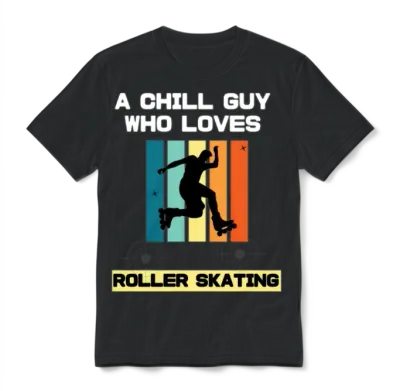 A Chill Guy Who Loves Roller Skating Unisex T-Shirt - Black