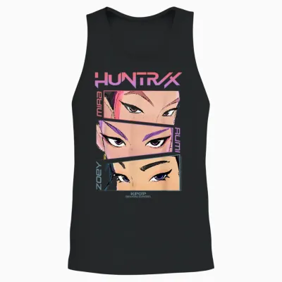 Kpop Demon Hunters Huntrix Eyes Comic Strip Unisex Tank Top - Black