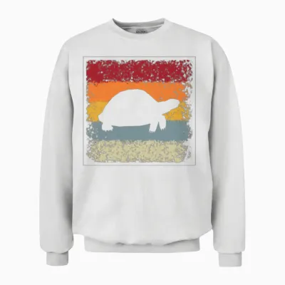 Turtle Retro Unisex Sweatshirt - White