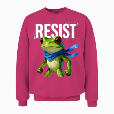 Resist Portland Oregan Frog Unisex Sweatshirt - Heliconia