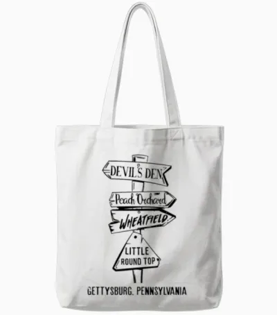 Gettysburg Civil War Landmarks Tote Bags - White