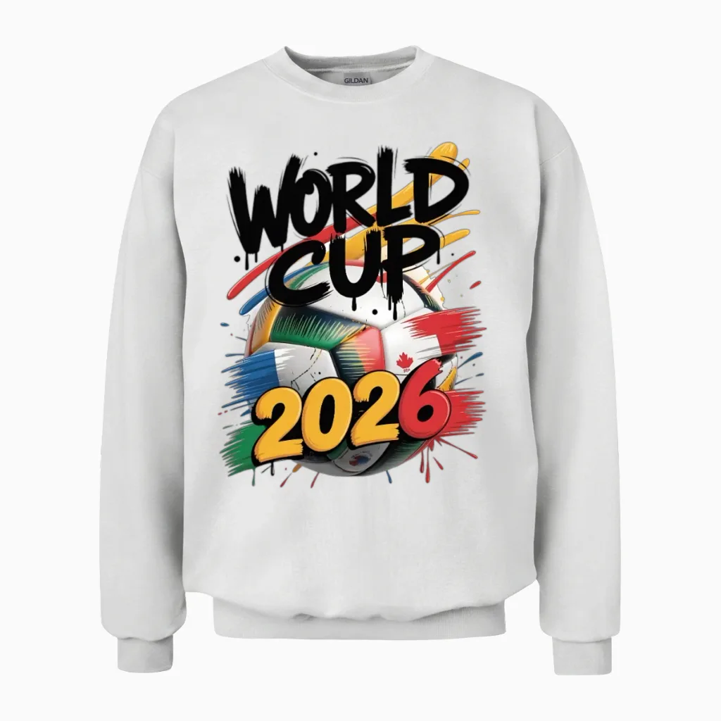 Football 2026 Art Unisex Sweatshirt in White