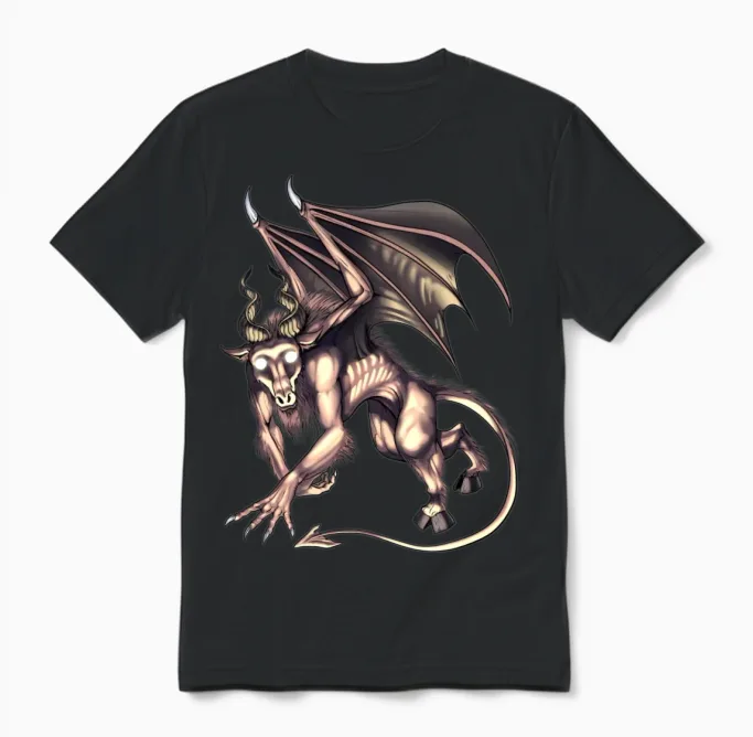 Jersey Devil Cryptid Creature Unisex T-Shirt in Black