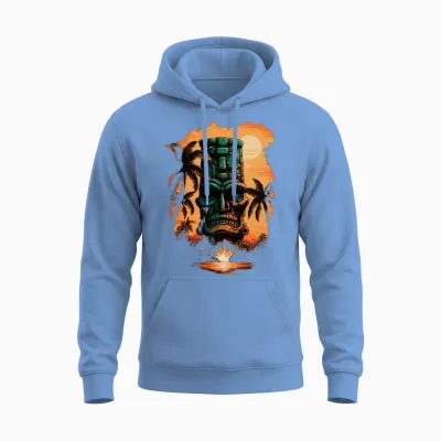Tiki Culture Maori Mask for a Tkik Fans Unisex Hoodie - Carolina Blue