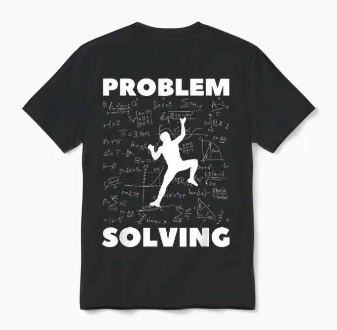 Problem Solving Climber Gift - Climbing, Bouldering Pun Unisex T-Shirt in Black