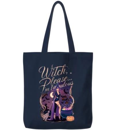 Halloween Witch Please I Am Fabulous Tote Bags - Navy