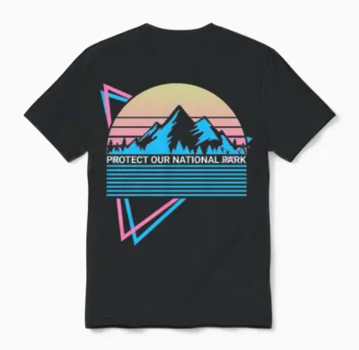 National Park Retro Unisex T-Shirt - Black