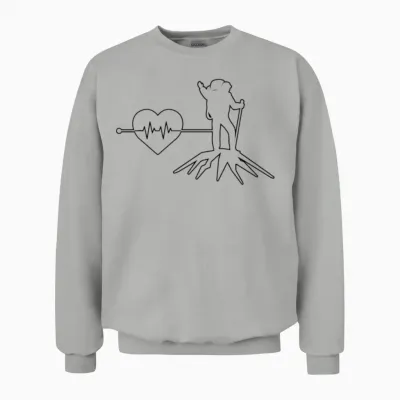 Hiking Heartbeat Unisex Sweatshirt - Ash