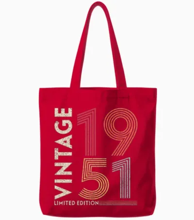 Vintage 1951 Birthday Gifts Tote Bags - Red