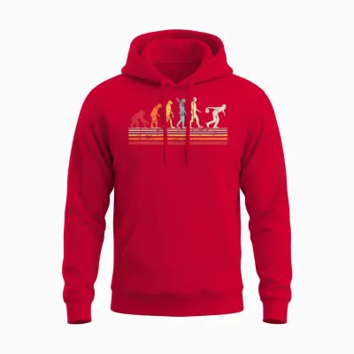 T-Shirt Homme Vintage Retro Funny Bowling Evolution T-Shirt Haut De Gamme Unisex Hoodie - Red