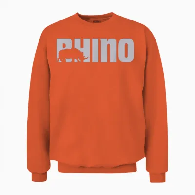 Cool Rhino Design for Men, Women, Kids, Rhino Lovers Unisex Sweatshirt - Orange