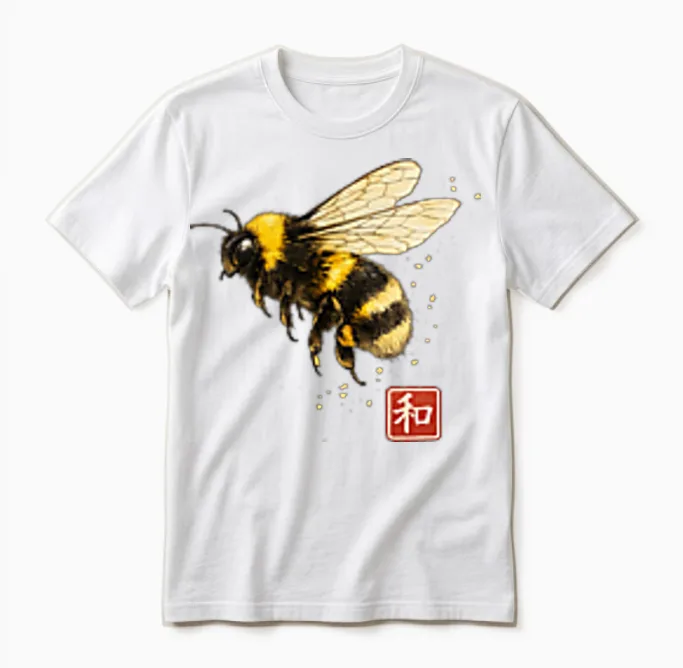 Nature été Abeille Bourdon Japon Unisex T-Shirt in White