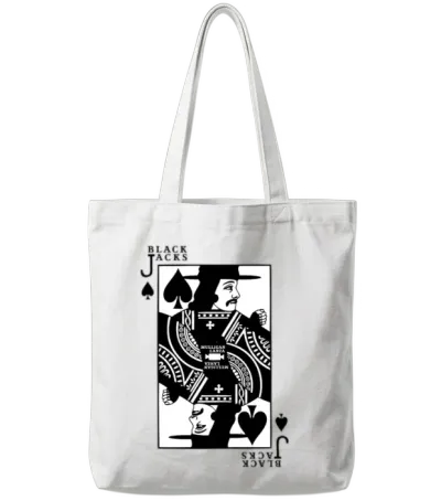 Black Jack Tote Bags - White