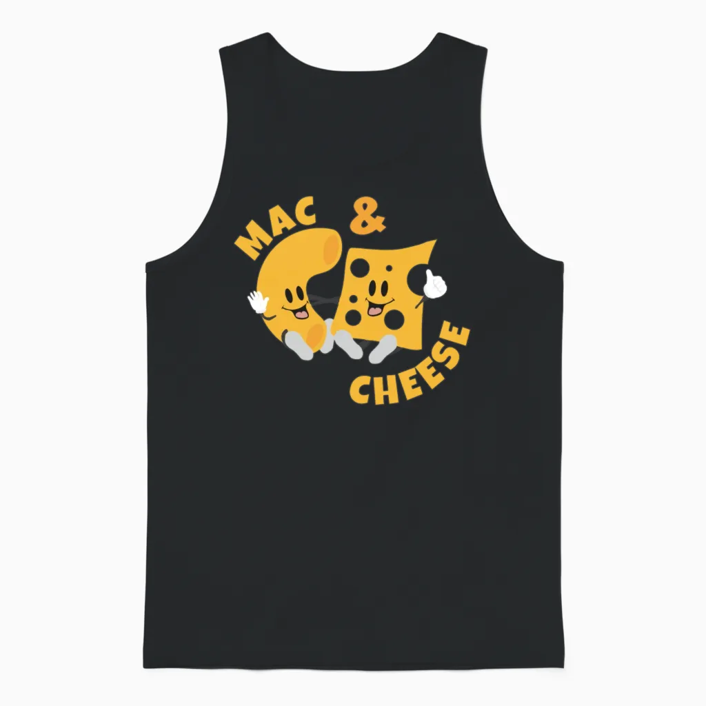 Cheese Mac & Cheese Funny Gift Idea Unisex Tank Top in Black